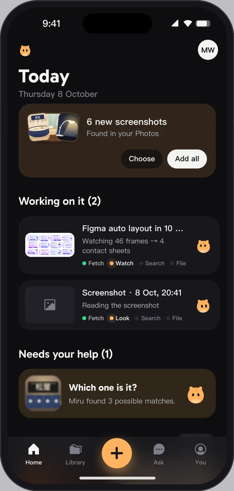 mirubean iOS Today screen